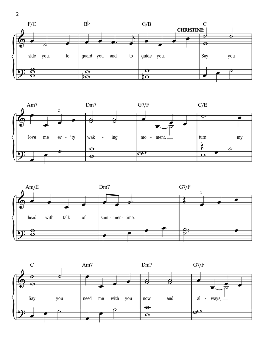 All I Ask Of You (from The Phantom Of The Opera) Easy Piano scores gallery preview page 2