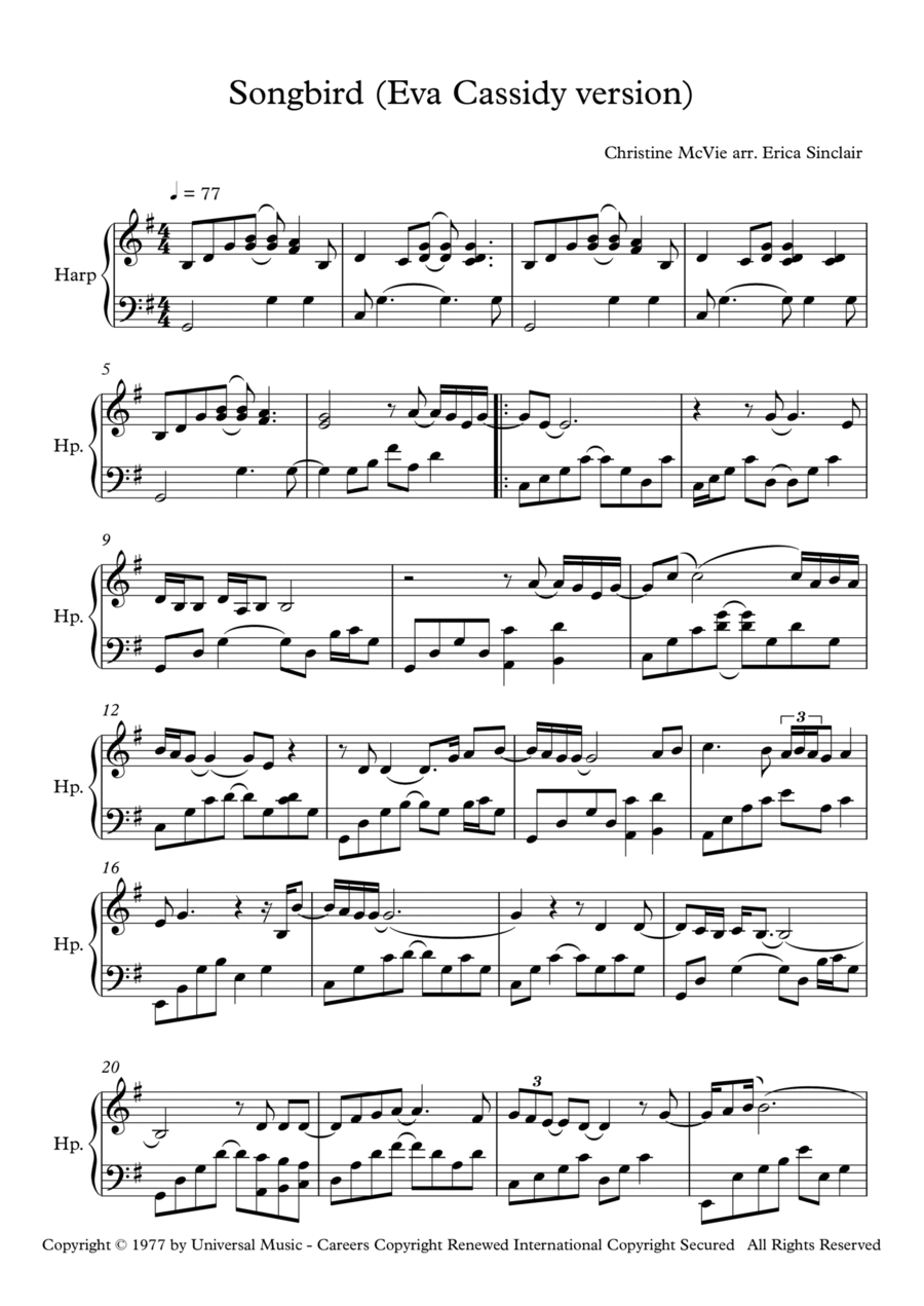 Songbird Harp scores gallery preview page 1