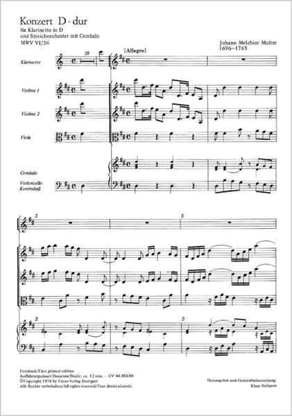 Clarinet Concerto in D Major (Klarinettenkonzert in D)