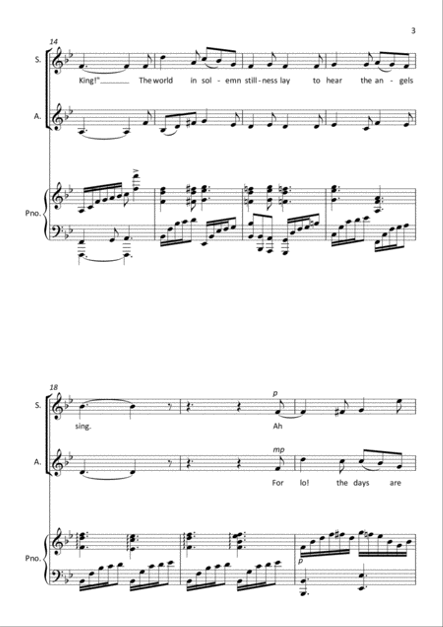 It Came Upon the Midnight Clear / Away in a Manger - SA - Two part Choir SA scores gallery preview page 3