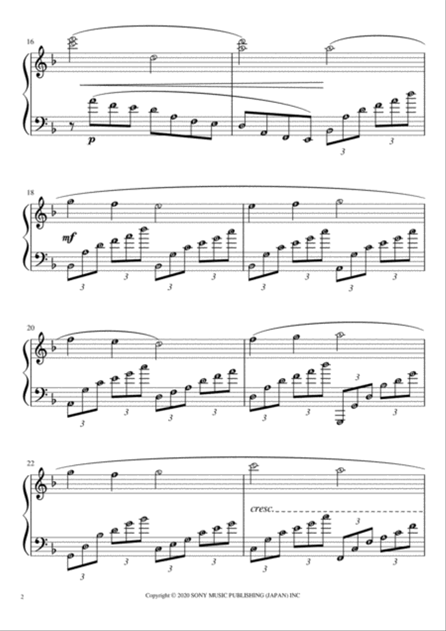 Nezuko Nezuko Piano Solo scores gallery preview page 2