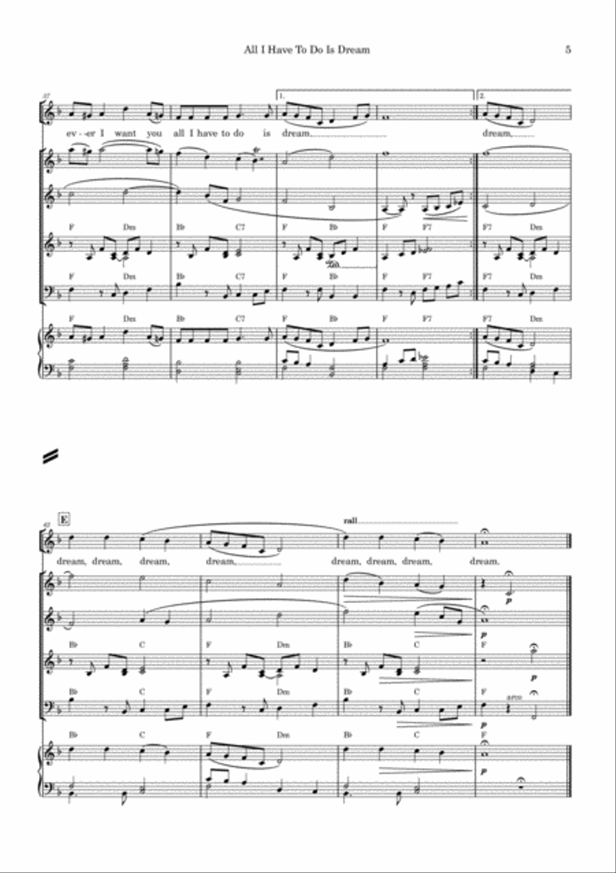 All I Have To Do Is Dream Small Ensemble scores gallery preview page 5