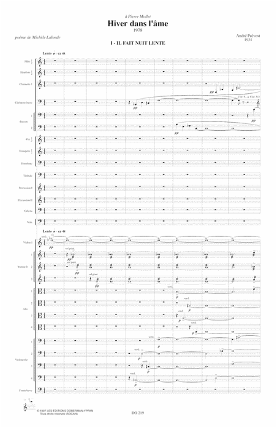 Hiver dans l'âme (baryton) Orchestra scores gallery preview page 5