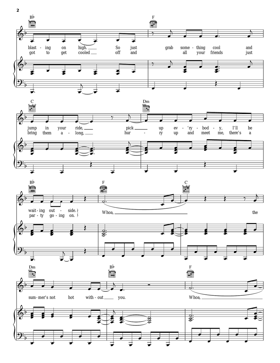 Summer's Not Hot Summer's Not Hot Piano, Vocal, Guitar scores gallery preview page 2