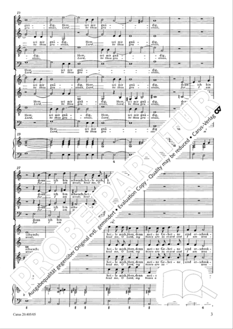 O Lord, rebuke me not in thy wrath (Ach Herr, straf mich nicht in deinem Zorn) 4-Part scores gallery preview page 4