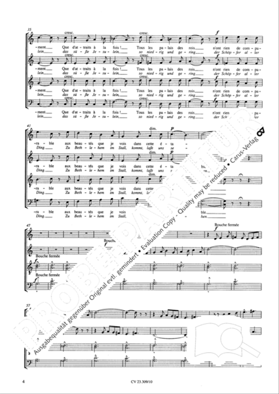 Bethlehem - Kommt, lasst uns sehen 4-Part scores gallery preview page 5