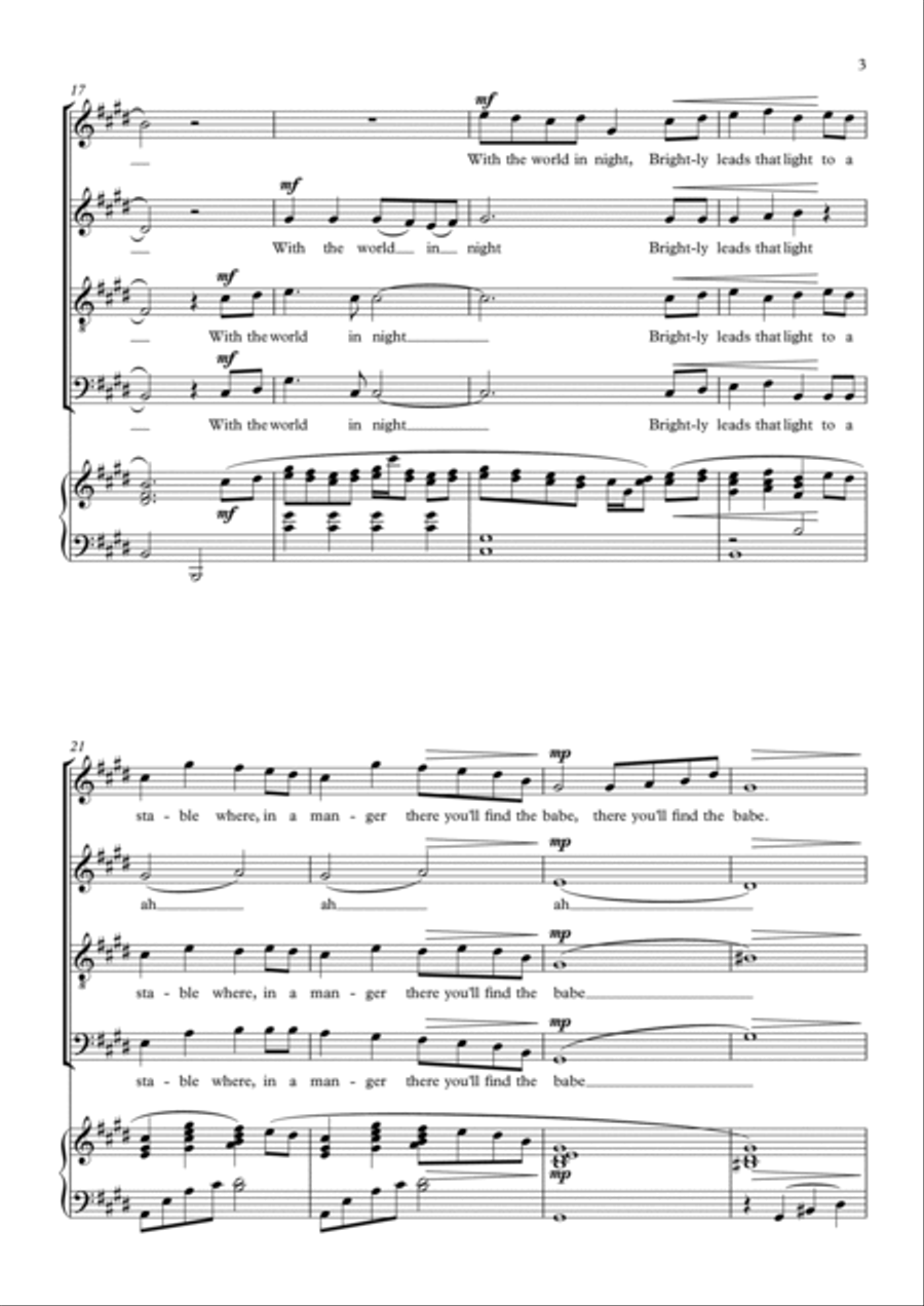 One Starry Night - A Christmas Carol 4-Part scores gallery preview page 3