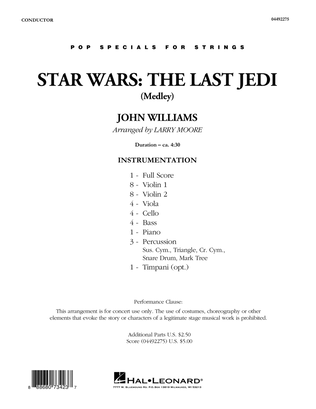 Book cover for Star Wars: The Last Jedi (Medley) (Arr. Larry Moore) - Conductor Score (Full Score)