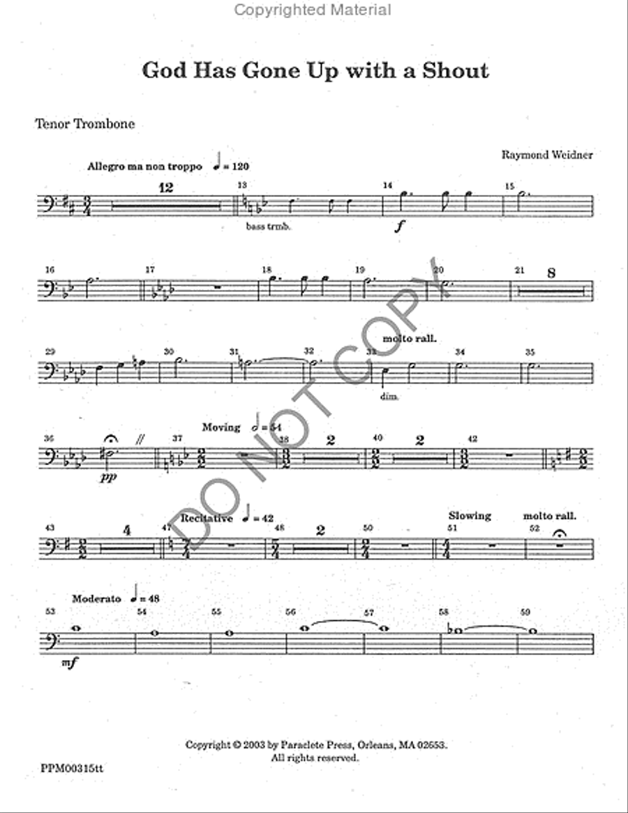 God Has Gone Up With a Shout - Brass Parts SSATBB scores gallery preview page 8