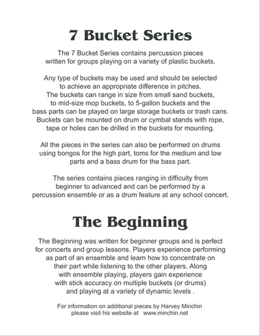 7 Bucket Series - The Beginning Percussion Ensemble scores gallery preview page 2