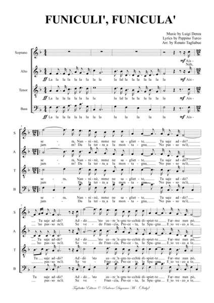 FUNICULI', FUNICULA' - Neapolitan folk song - For SATB Choir image number null