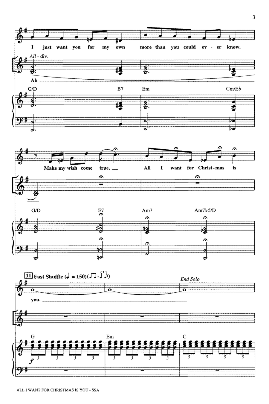All I Want For Christmas Is You (arr. Mac Huff) SSA scores gallery preview page 2