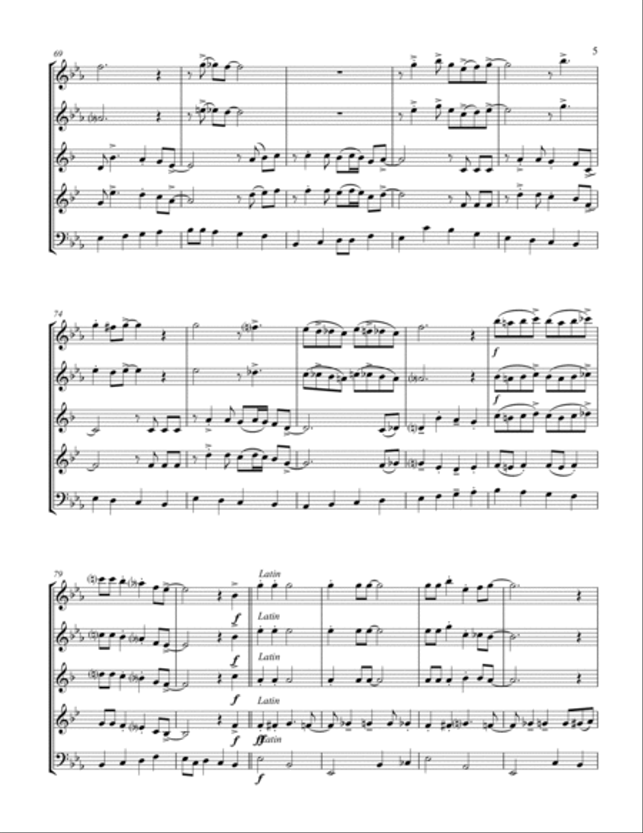 Jingle Bells (for Woodwind Quintet) Woodwind Quintet scores gallery preview page 6