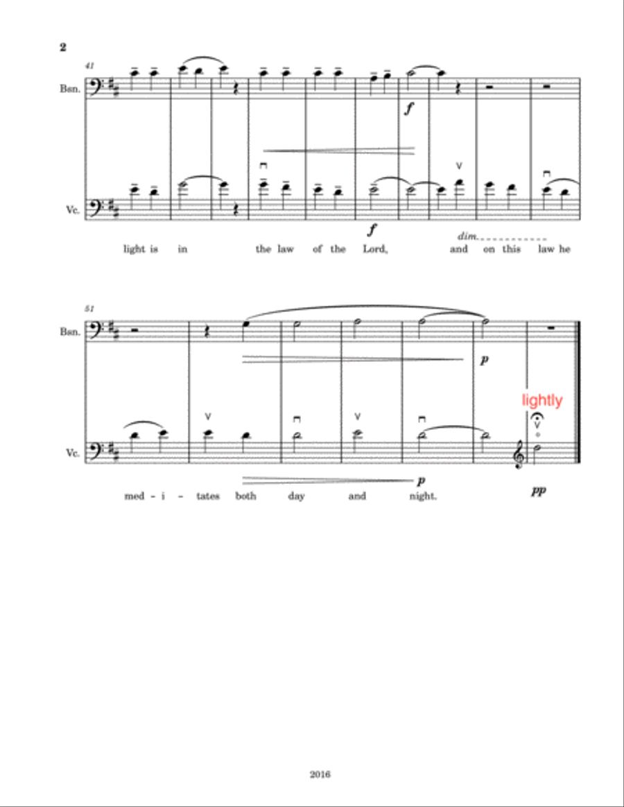 Psalms for Bassoon and Cello Woodwind Ensemble scores gallery preview page 2