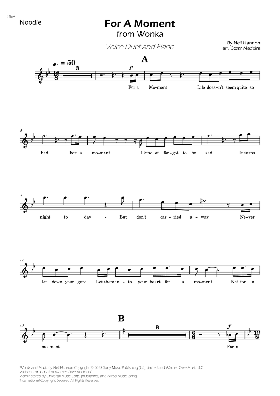 For A Moment For A Moment Medium Voice scores gallery preview page 1