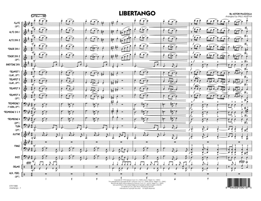 Libertango - Full Score Jazz Ensemble scores gallery preview page 1