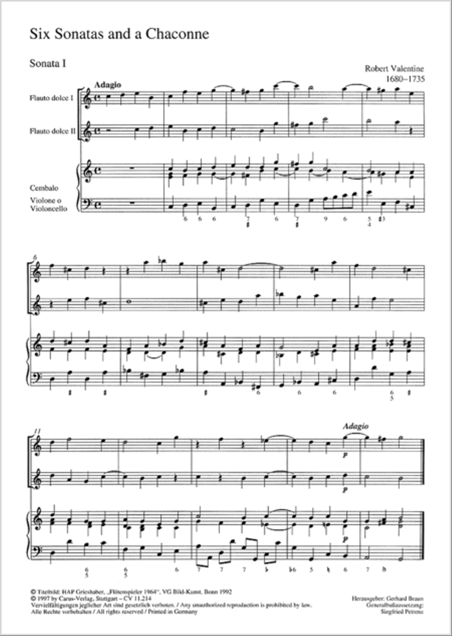 6 Sonatas and a Chaconne 6 Sonatas and a Chaconne Score scores gallery preview page 2