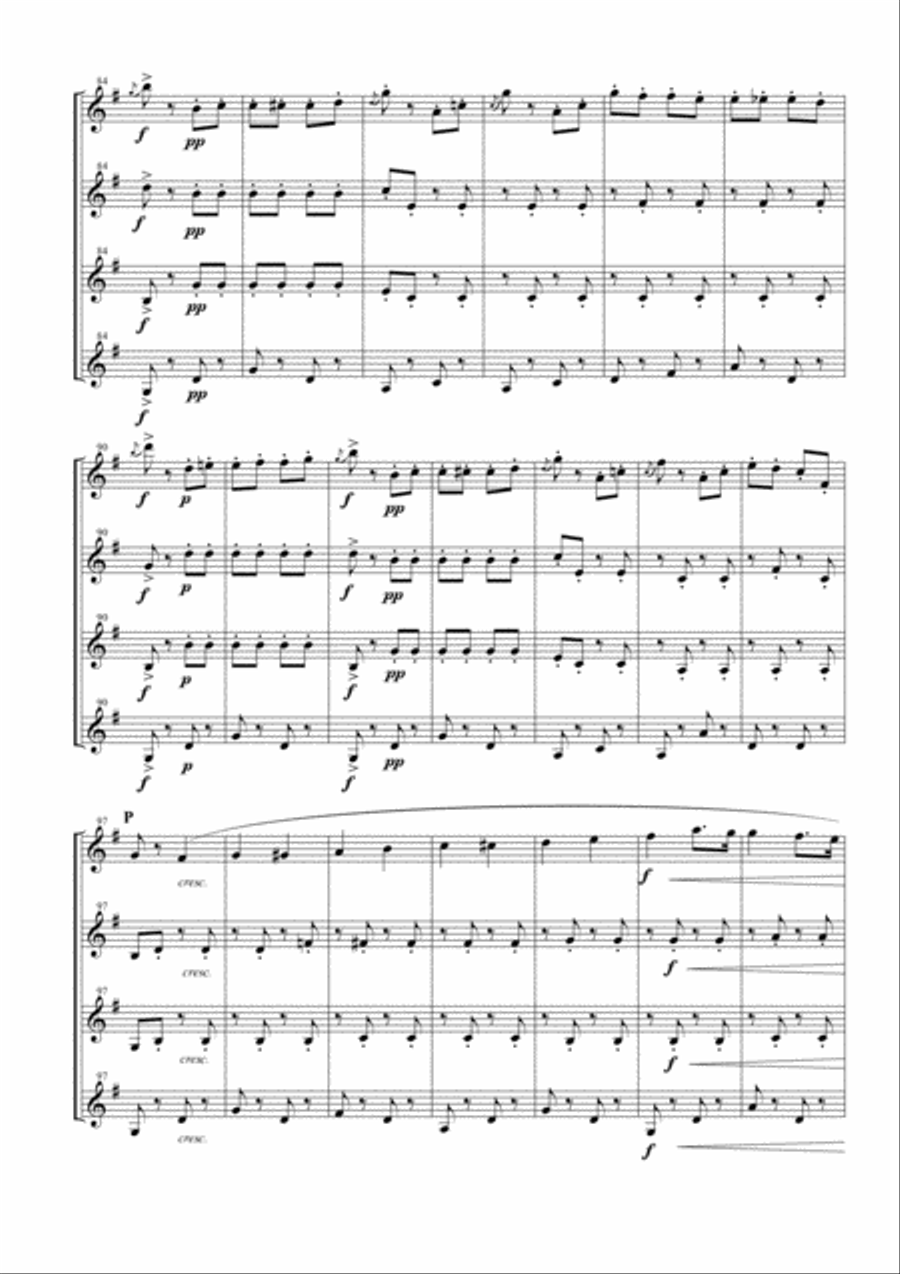 Finale from Dance of the Hours for Clarinet Quartet Clarinet Quartet scores gallery preview page 6