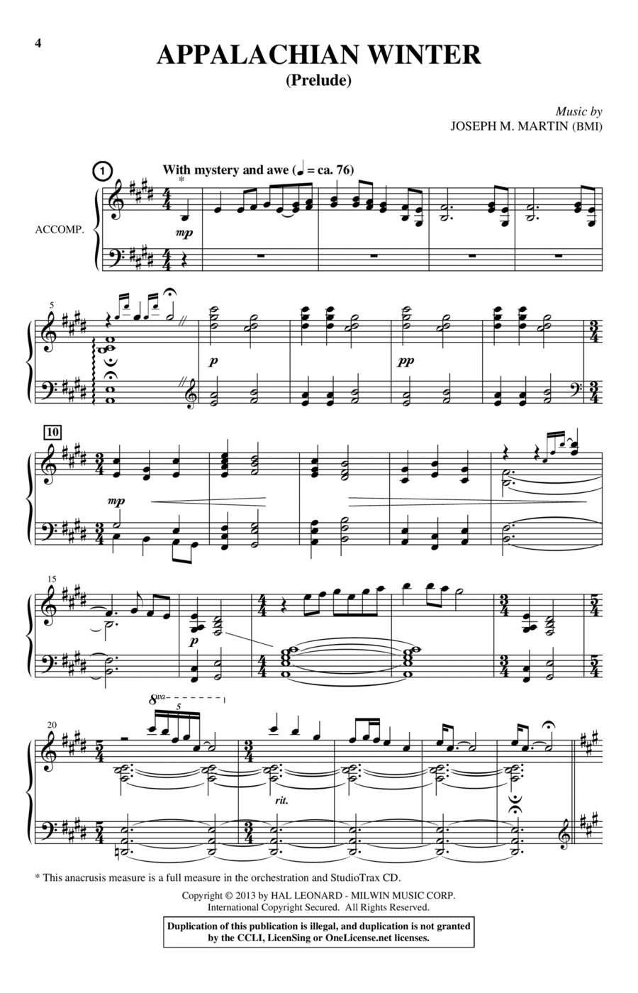 Appalachian Winter (A Cantata For Christmas) 4-Part scores gallery preview page 1