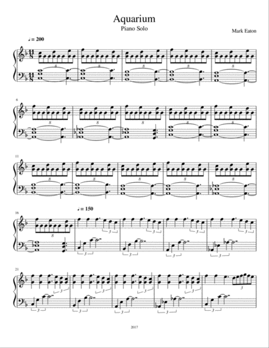 Aquarium Piano Solo scores gallery preview page 1