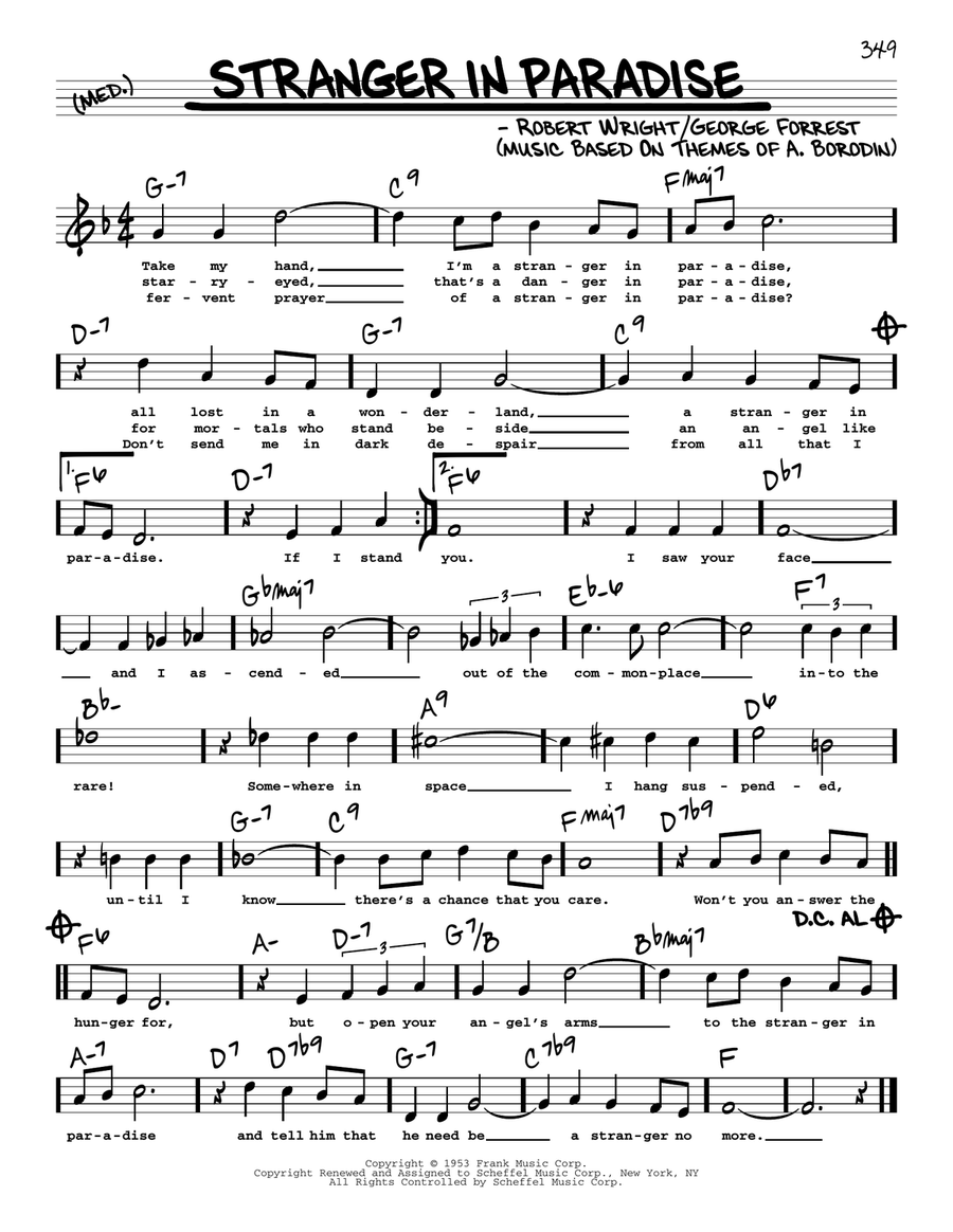 Stranger In Paradise (High Voice) High Voice scores gallery preview page 1