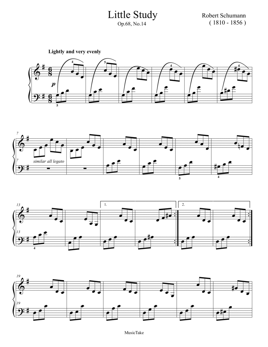 Schumann Little Study Op.68 No.14 image number null