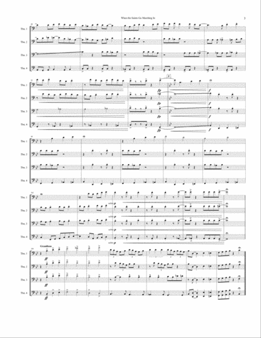 When the Saints Go Marching In Brass Ensemble scores gallery preview page 4