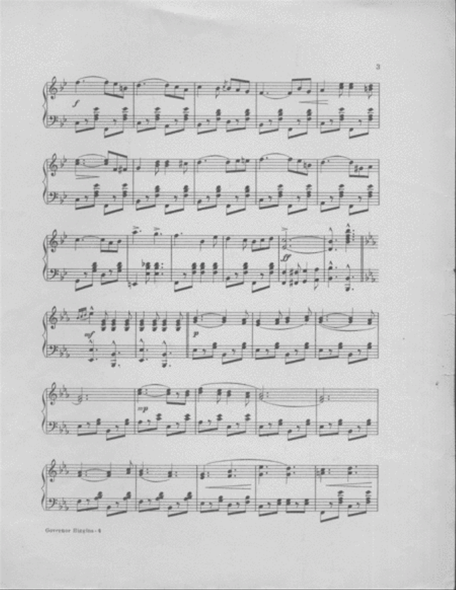 Governor Higgins. March Two-Step Piano Solo scores gallery preview page 3