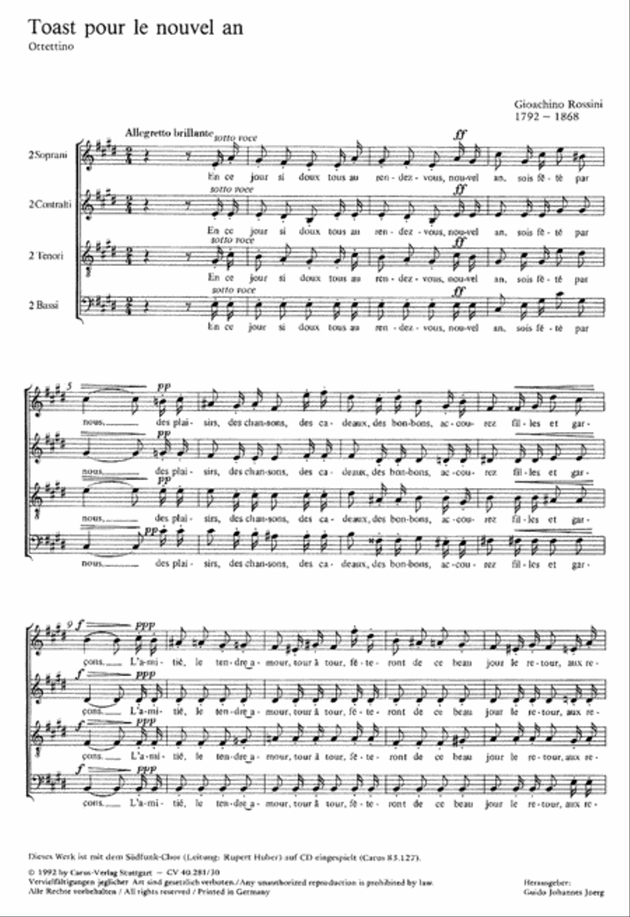 Toast pour le nouvel an 4-Part scores gallery preview page 1