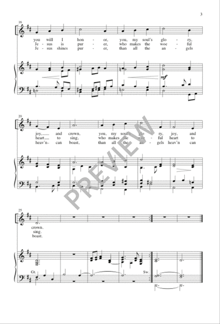 Fairest Lord Jesus Unison Choir scores gallery preview page 4