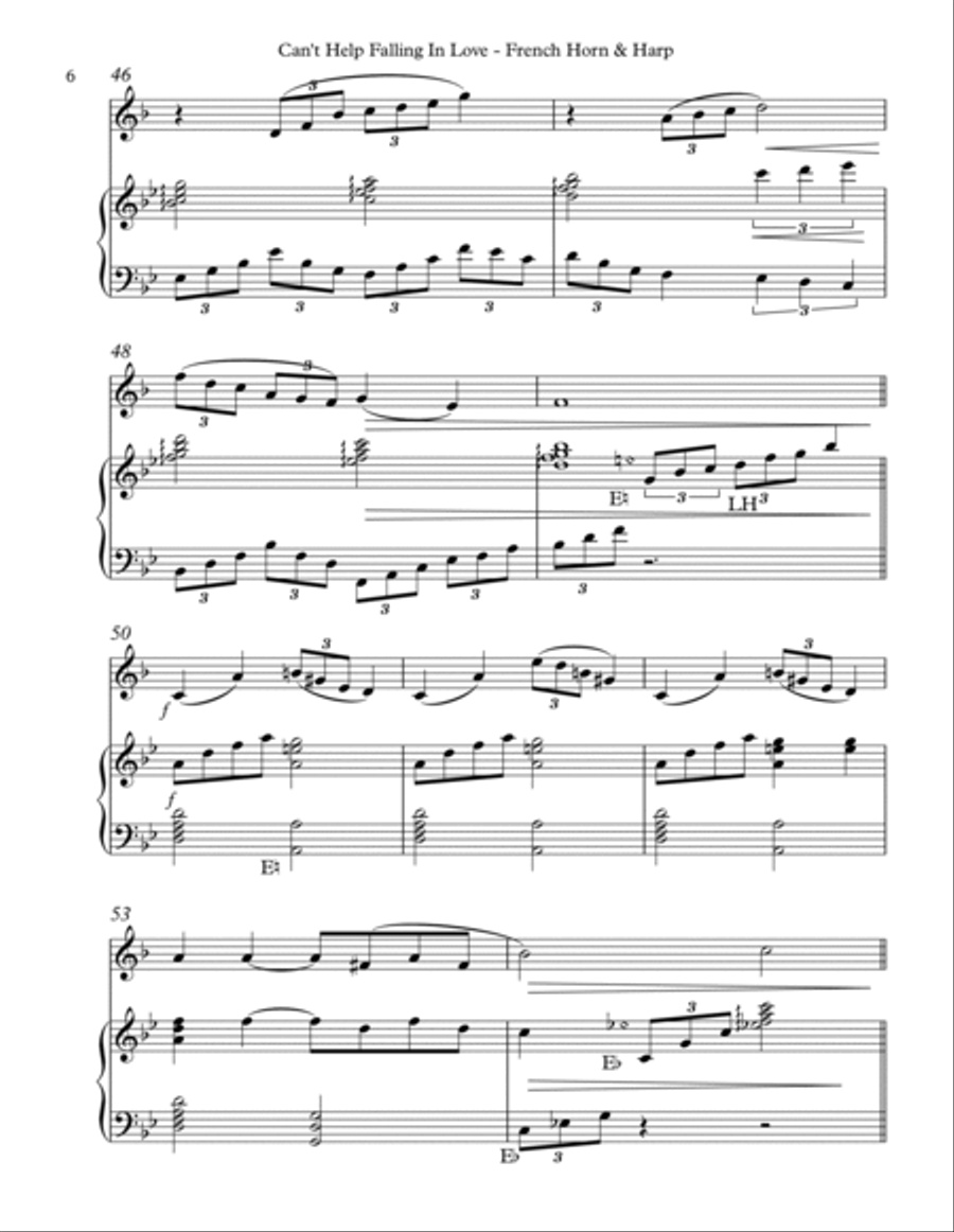 Can't Help Falling In Love Horn scores gallery preview page 6