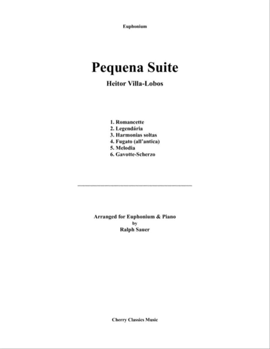 Pequena Suite for Euphonium and Piano Euphonium scores gallery preview page 2