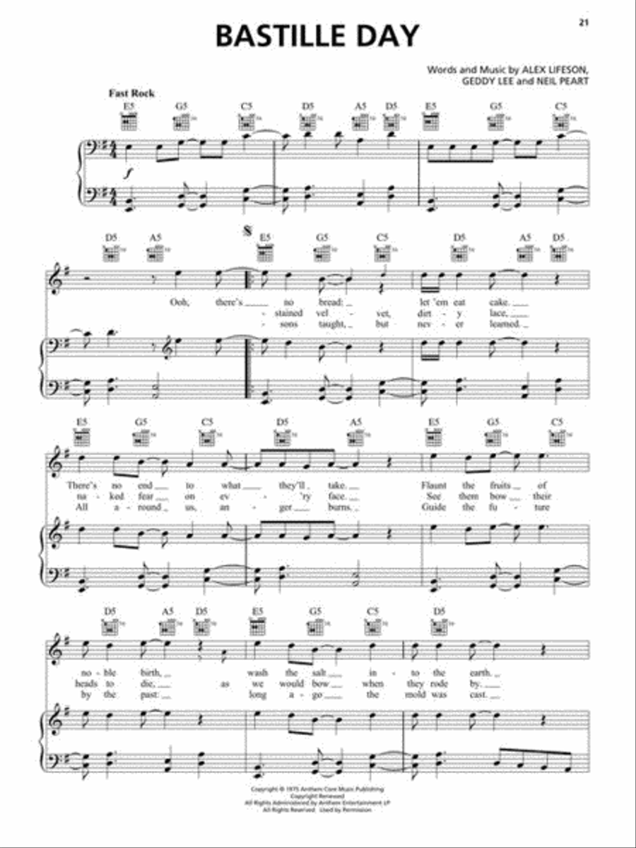 Rush – Chronicles Rush – Chronicles Piano, Vocal, Guitar scores gallery preview page 8