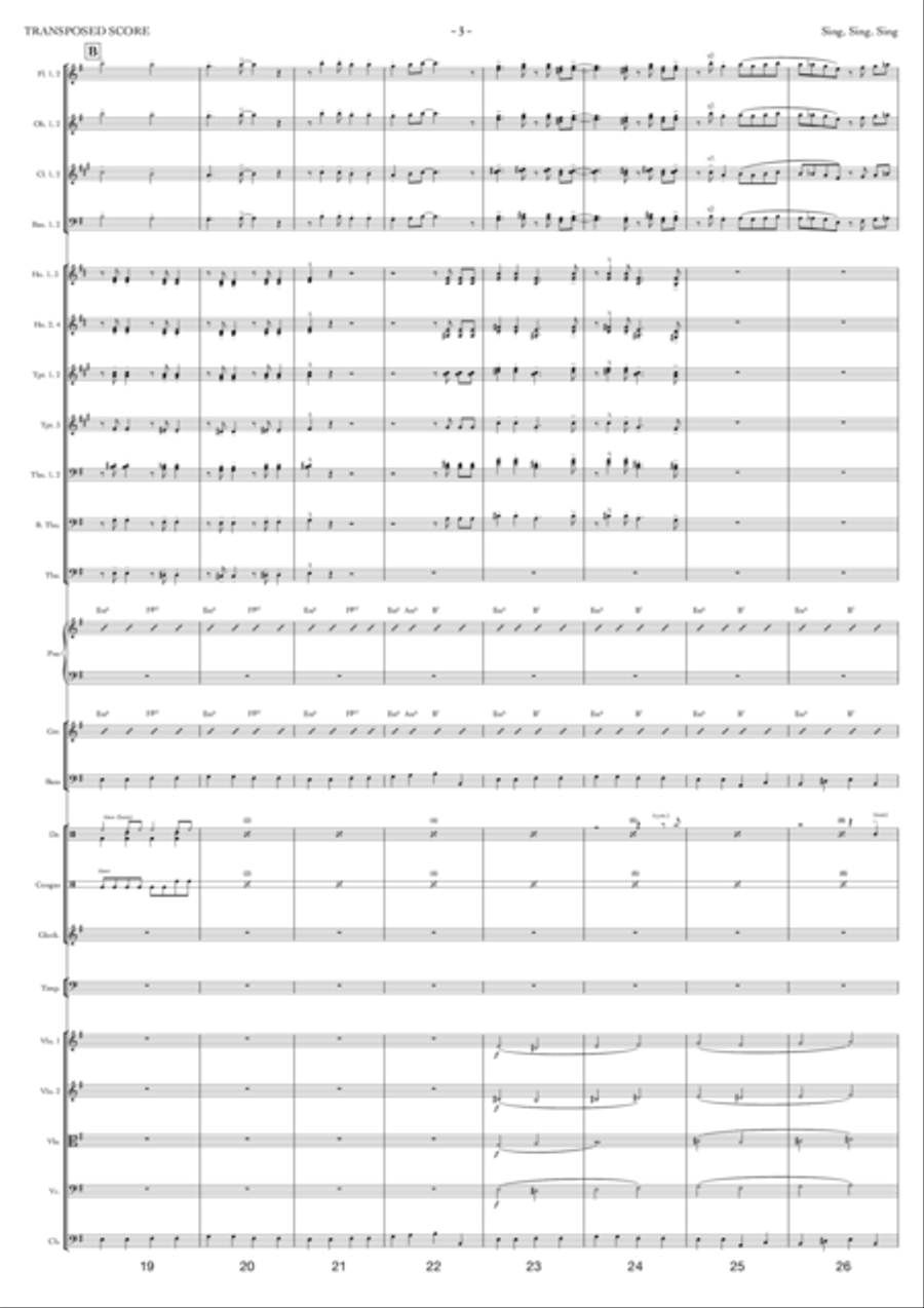 Sing, Sing, Sing Sing, Sing, Sing Full Orchestra scores gallery preview page 3