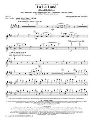 Book cover for La La Land: Choral Highlights (arr. Mark Brymer) - Flute