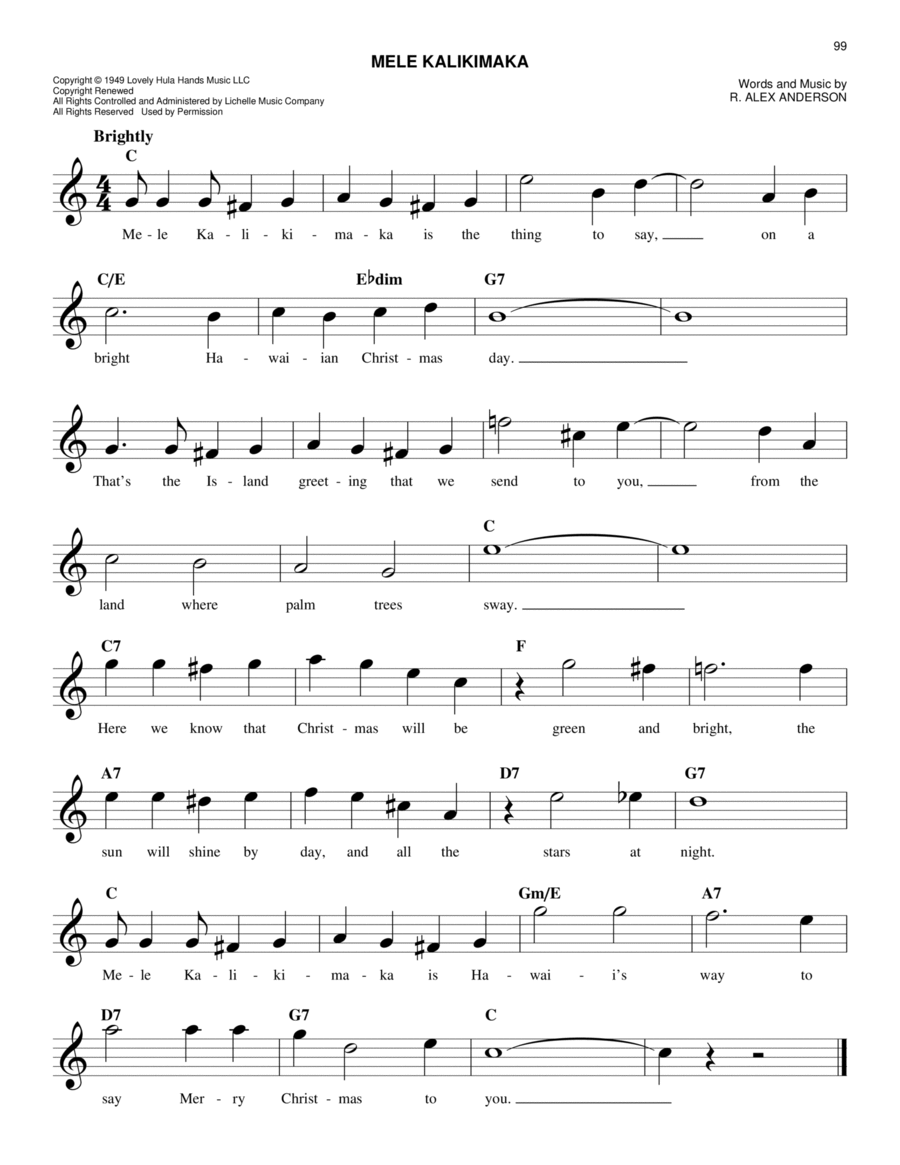 Mele Kalikimaka Piano scores gallery preview page 1