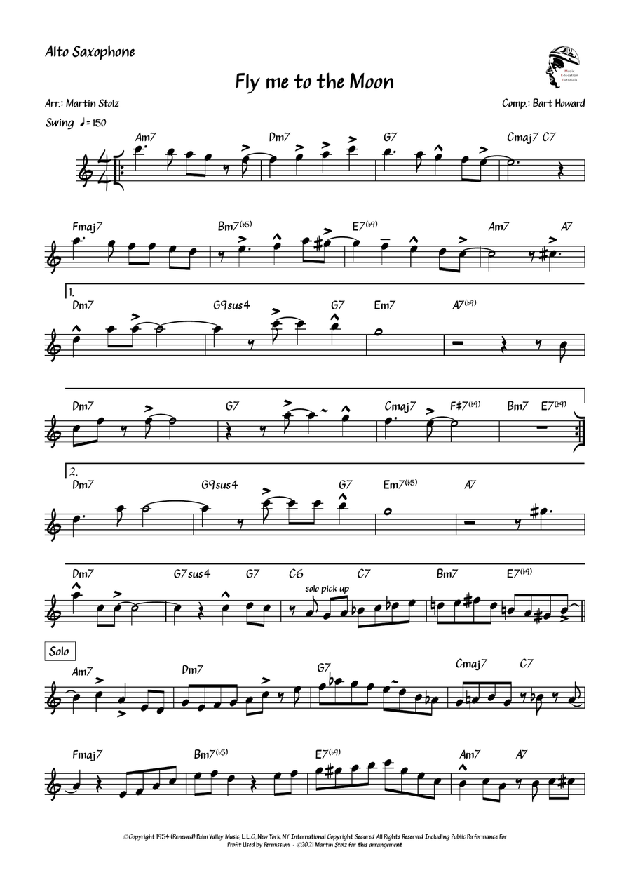 Fly Me To The Moon (In Other Words) Alto Saxophone scores gallery preview page 2