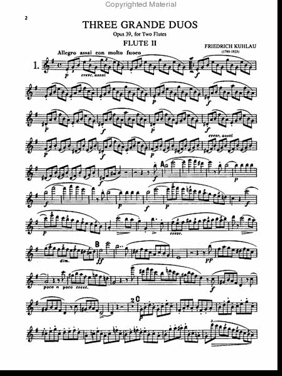 Three Grande Duos Op 39 - 2 Flutes Flute Duet scores gallery preview page 3