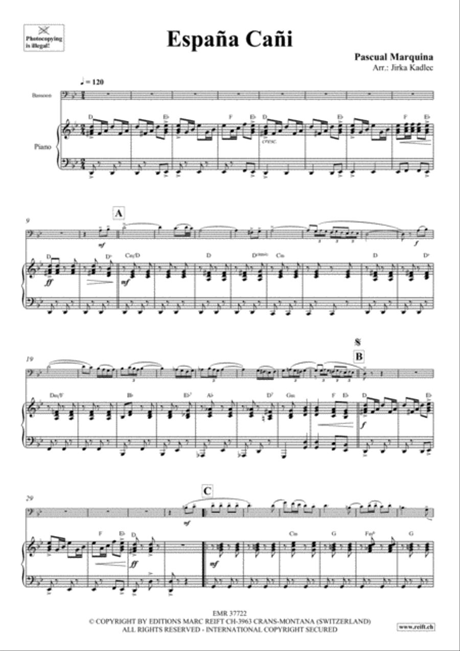 Espana Cani Espana Cani Bassoon Solo scores gallery preview page 3