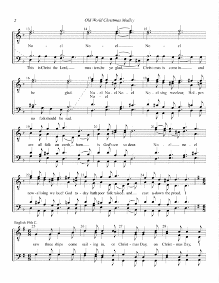 Old World Christmas Medley TTBB scores gallery preview page 2