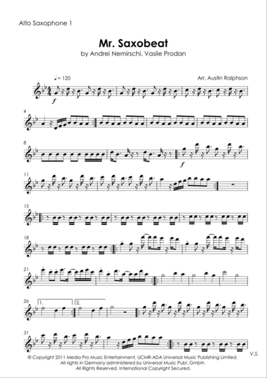 Mr Saxobeat Saxophone Quartet scores gallery preview page 3