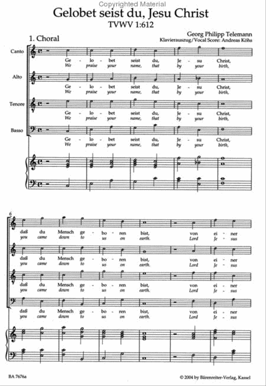 We praise your name TWV 1:612 4-Part scores gallery preview page 2