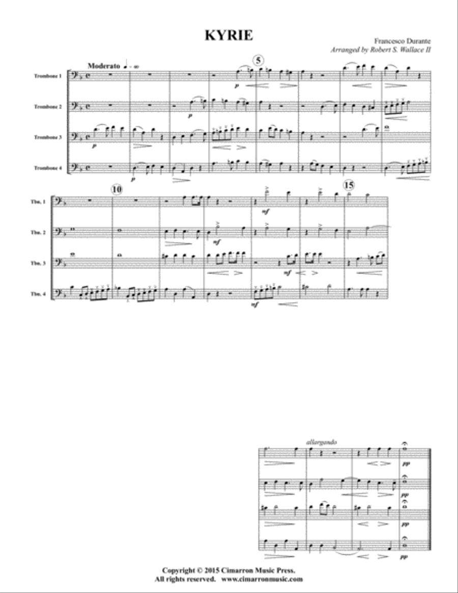 Kyrie Kyrie Trombone Quartet scores gallery preview page 2