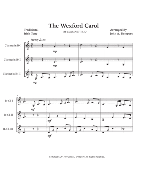 The Wexford Carol (Clarinet Trio) image number null
