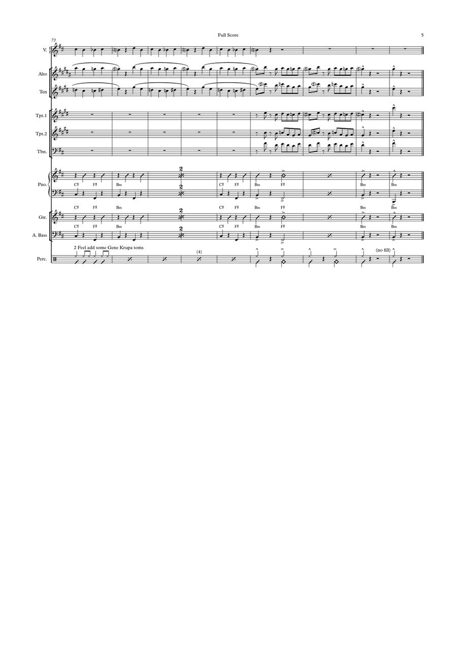 Tu Vuo Fa L'americano Large Ensemble scores gallery preview page 5