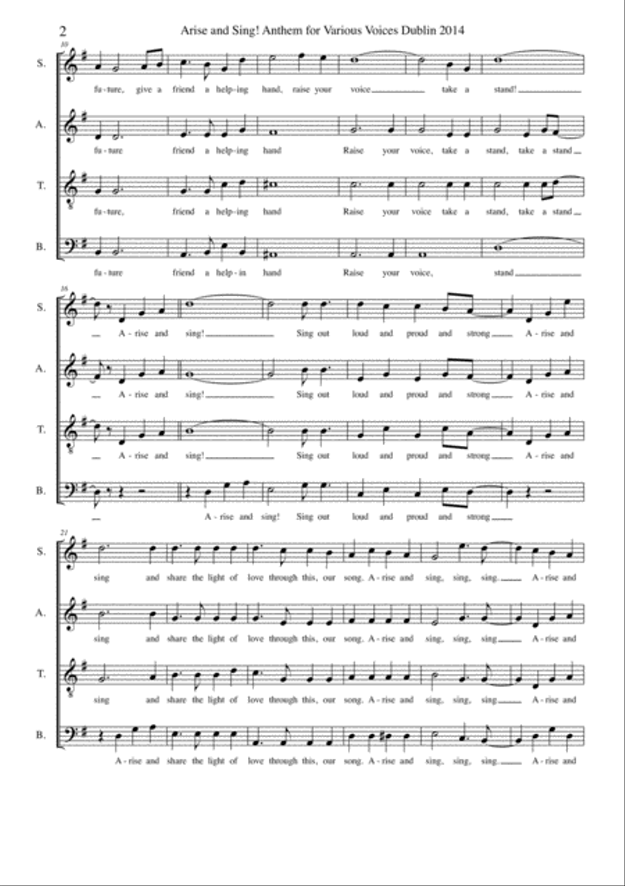 Arise and Sing! 4-Part scores gallery preview page 2