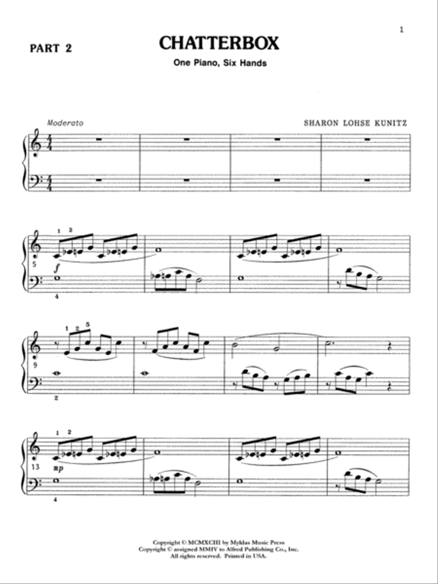 Chatterbox - Piano Trio (1 Piano, 6 Hands) Piano Solo scores gallery preview page 3