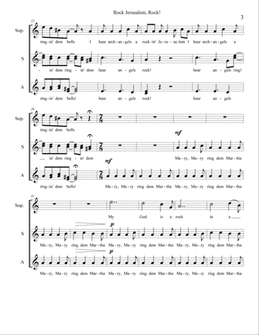 Rock, Jerusalem, Rock Rock, Jerusalem, Rock SSA scores gallery preview page 3