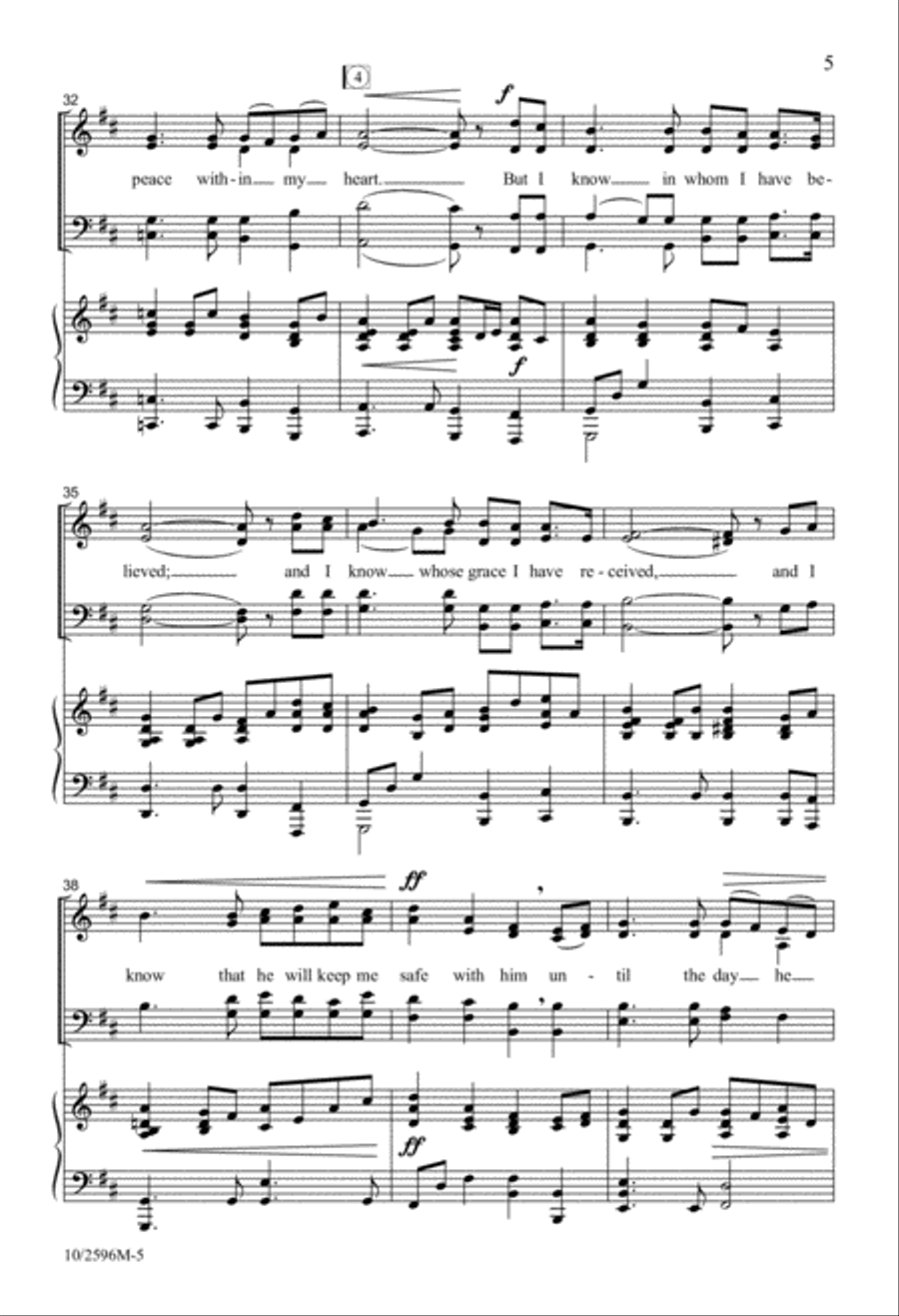 I Know in Whom I Have Believed 4-Part scores gallery preview page 5