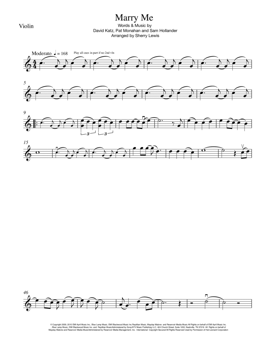 Marry Me String Duet scores gallery preview page 1